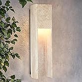 19 Inch Square Travertine Wall Sconce, Natural Stone Wall Lamp, Japanese Style Art Decor Wall Light Fixture, Indoor Outdoor W