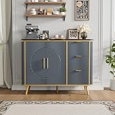 RNLRNL 47.3" Modern Buffet Cabinet with Storage, Kitchen Sideboard Buffet with 2 Door &amp; 3 Drawers, Fluted Caffee Bar Storage Cabinet for Dining Room, Living Room, Entryway, Navy Blue