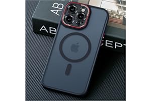 JUESHITUO for iPhone 15 Pro Max Case with Integrated Camera Lens Protection, [Tailored for MagSafe] [Mil-Grade Shockproof Defense] Translucent Protective Case for iPhone 15 ProMax, Black Titanium