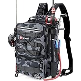 Fishing Backpack with Rod Holder, Fishing Tackle Storage Bags Fishing Tackle Box Backpack Fishing Tackle Bag