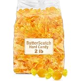 Butterscotch Hard Candy 2 lb Bulk (32 oz), Individually Wrapped Golden Hard