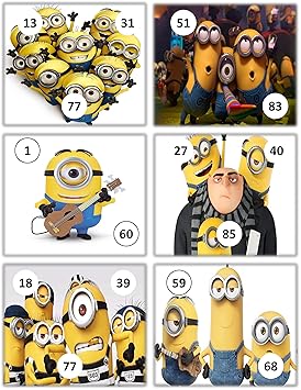 Feliz Minions Theme Tambola Tickets Set of 24 (housie Tickets)