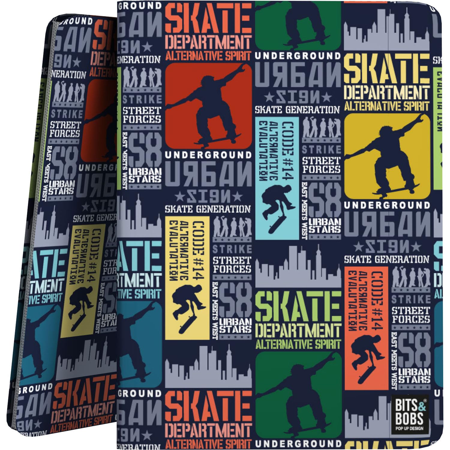 Grafoplás | Folder A4 Plastic Sleeves | Flexible Covers | 30 Polypropylene Linings | Bits & Bobs Pop Up Design Skate Collection | Poly | Perfect for Organizing Your School Supplies