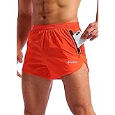 Pudolla Men’s Running Shorts 3 Inch Quick Dry Gym Athletic Workout Shorts for Men with Zipper Pockets