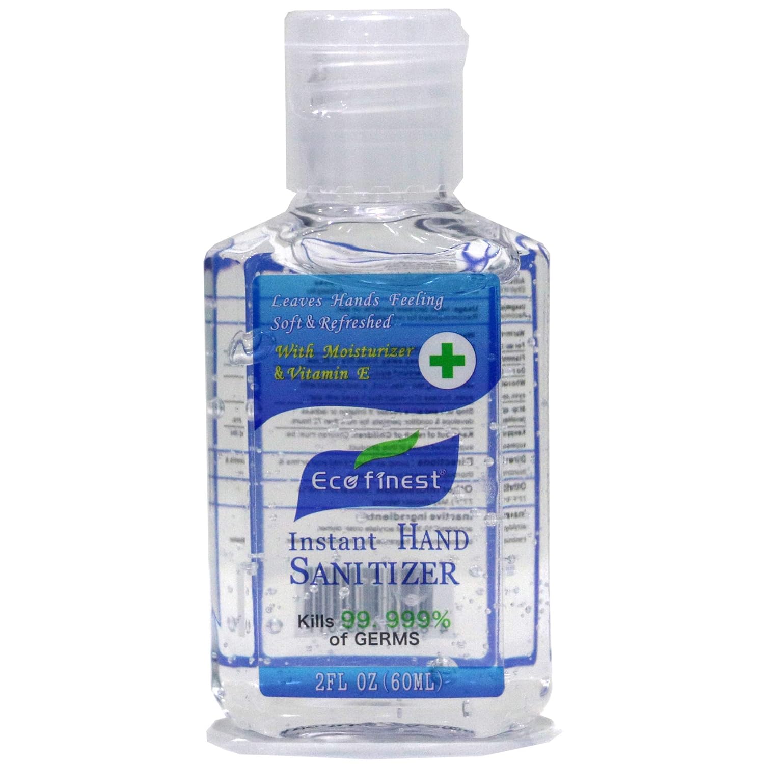 Eco Finest Hand Sanitizer Gel, 5-pack 2 oz Travel Size, 75% Alcohol - No Rinse, Instant Clean with No Water Needed, 2 oz Individual Size: Beauty