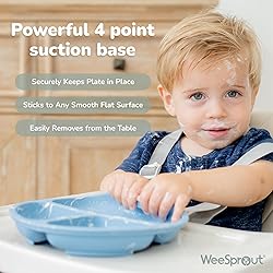 WeeSprout Suction Plates with Lids for Babies