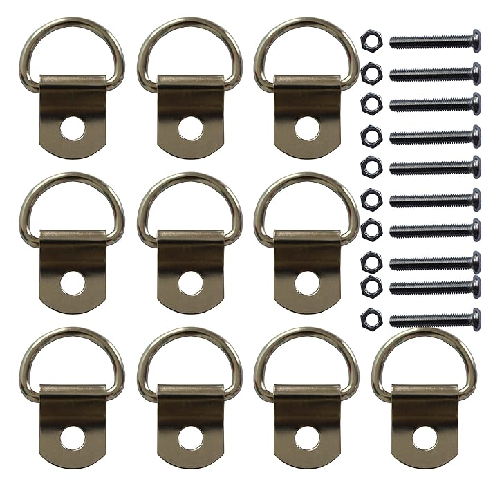 Buy 10 Pcs Nickel Steel Kayak D Ring Tie Down Loop Safety Deck Fitting