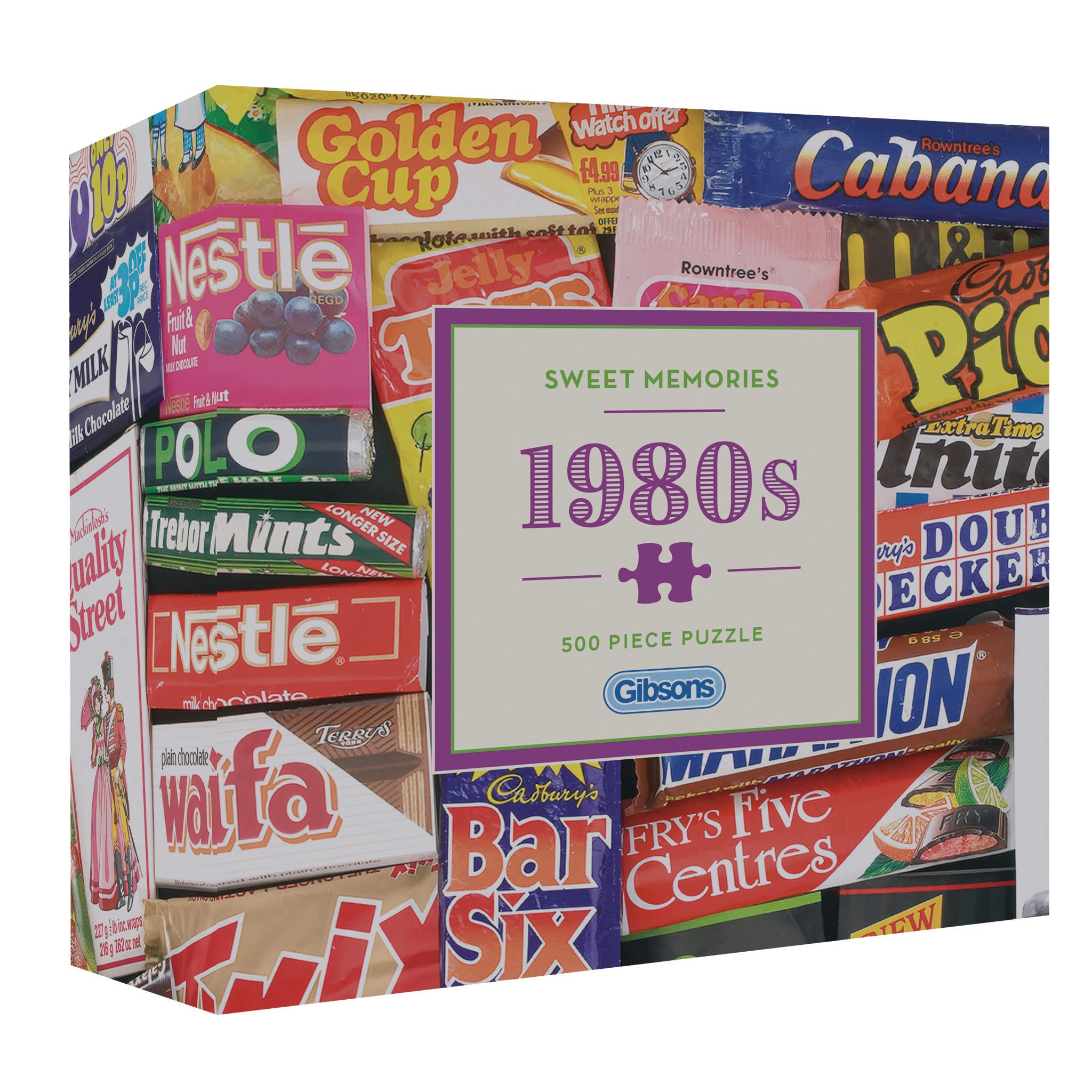 Gibsons Sweet Memories of the 1980s – 500 Piece Jigsaw Puzzle for Adults & Teens Vintage Sweets Theme Made from 100% Recycled Board Great Gift for Puzzle Lovers