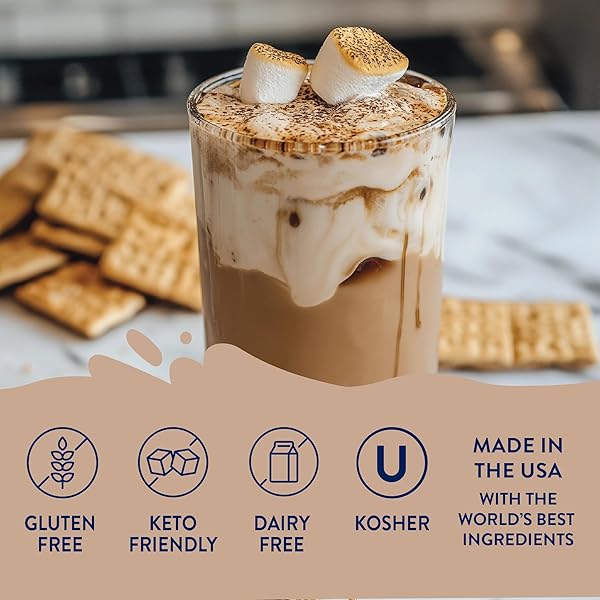JORDAN’S SKINNY SYRUPS SUGAR FREE COFFEE SYRUP, SMORE’S FLAVOR DRINK MIX, ZERO CALORIE FLAVORING FOR LATTES, PROTEIN SHAKE, FOOD & MORE, GLUTEN FREE, KETO FRIENDLY, 25.4 FL OZ, (PACK OF 1)