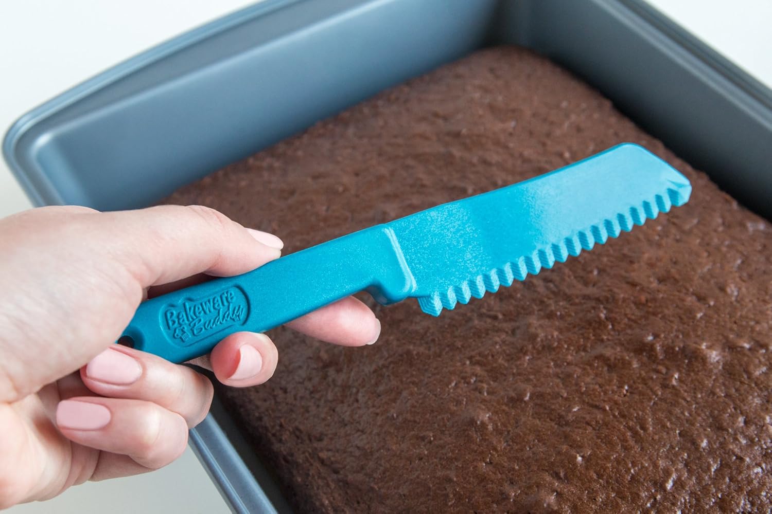 Fox Run Bakeware Buddy Knife, food grade safe plastic kitchen knife, 1 x 8 x 0.5, Blue, 4-Inch Blade: Cutlery Accessories: Kitchen & Dining