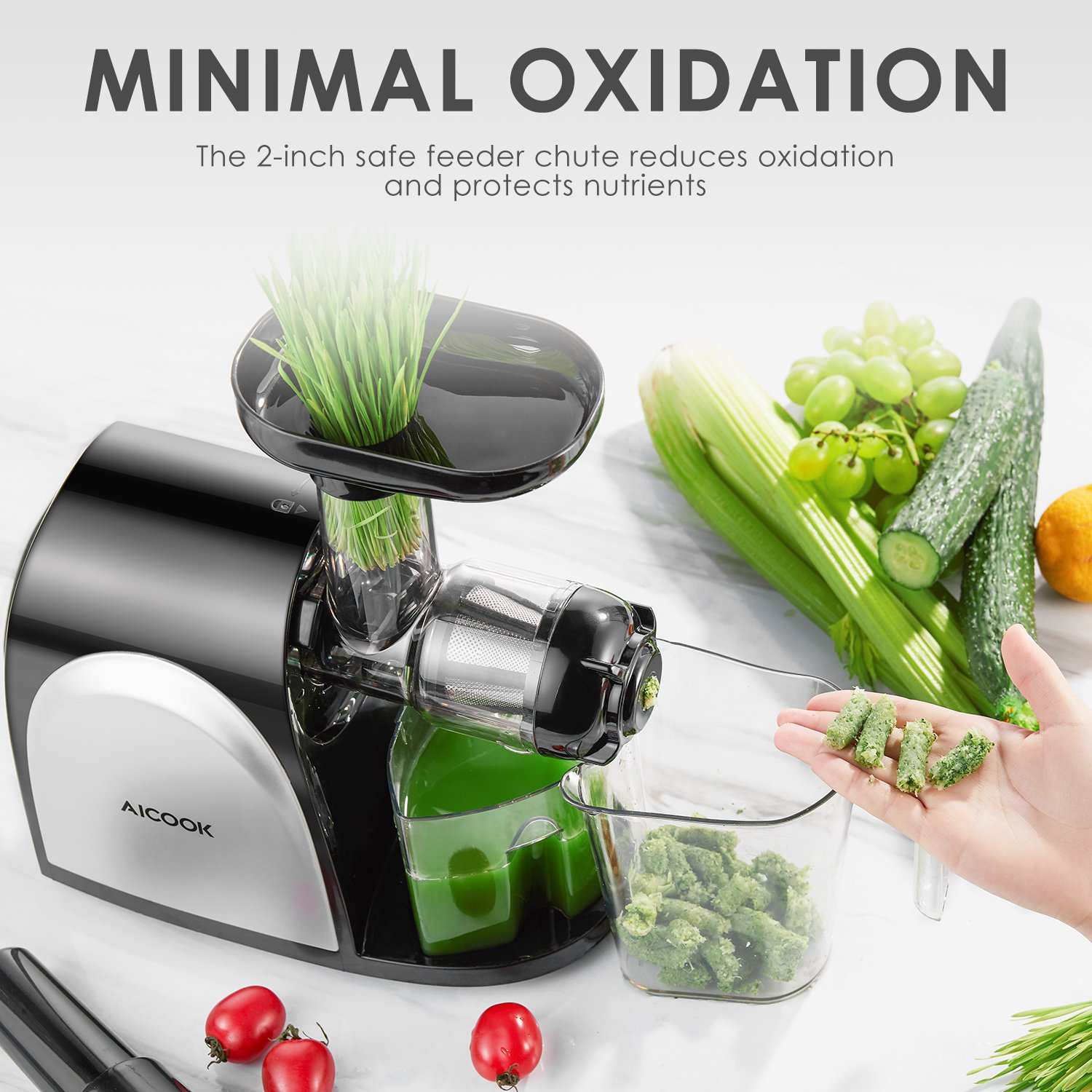AICOOK SLOW MASTICATING COLD PRESS JUICER JUICE EXTRACTOR MACHINE