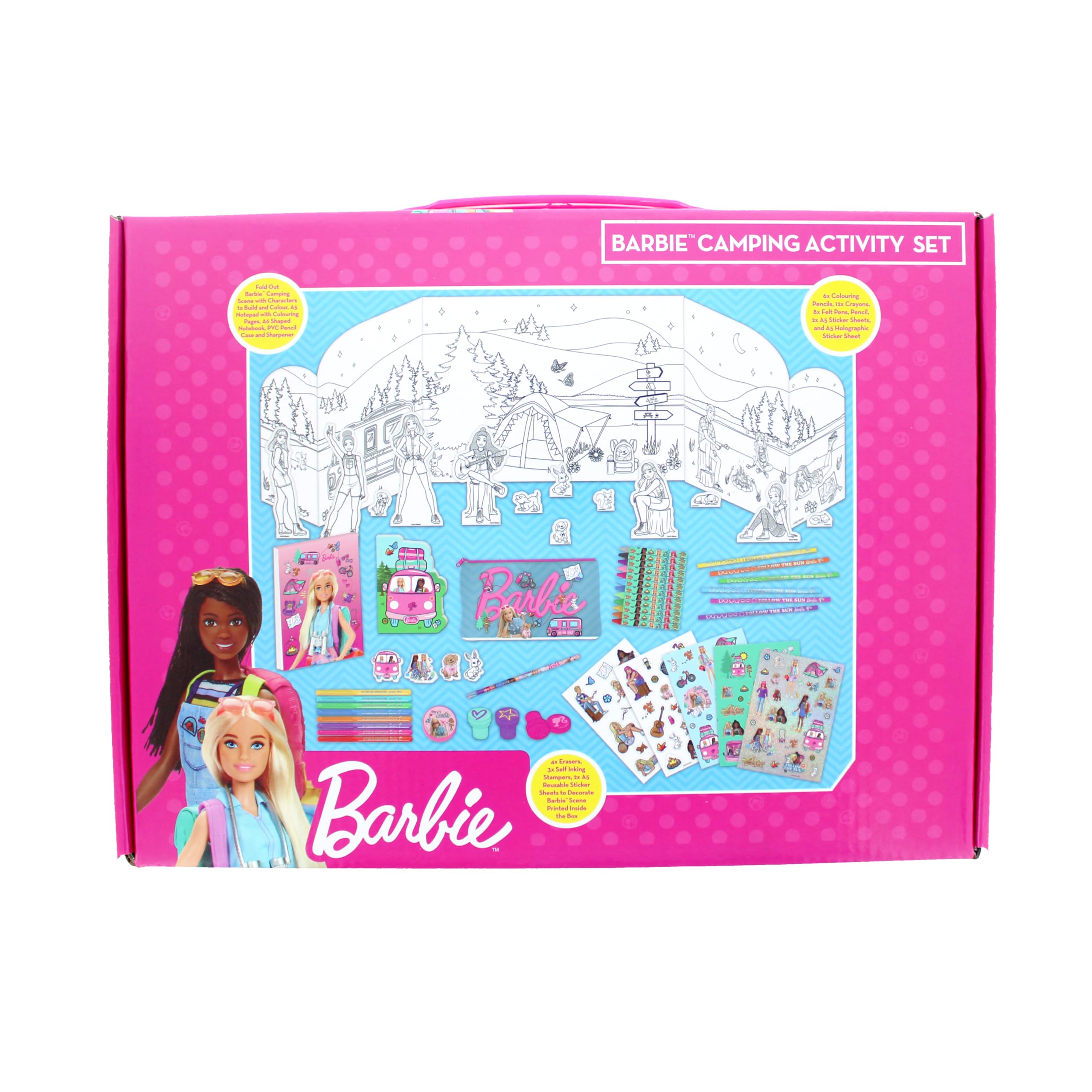 Barbie Activity & Art Set for Girls | Craft Set, Colouring & Stationery Set | Barbie Gifts | Includes Stickers, Felt Pens, Crayons, Notepad & More