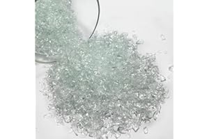 NERYOURLLY Clear Crushed Glass for Resin- 3-6mm Broken Glass Pieces for Craft - 1.5lb for Resin Art Vase Filler,Fire Pit,Garden Decor,Succulents, Candle Holder Filler (1.5, Pounds)