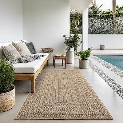 the carpet Kansas Indoor Outdoor Rug Jute Look 80 x 250 cm
