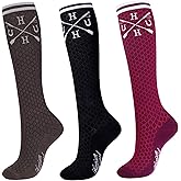 Harrison Howard 3 Pairs Premium Quality Equestrian Riding Socks for Horse Riding &Tall Boot Knee High Socks for Women