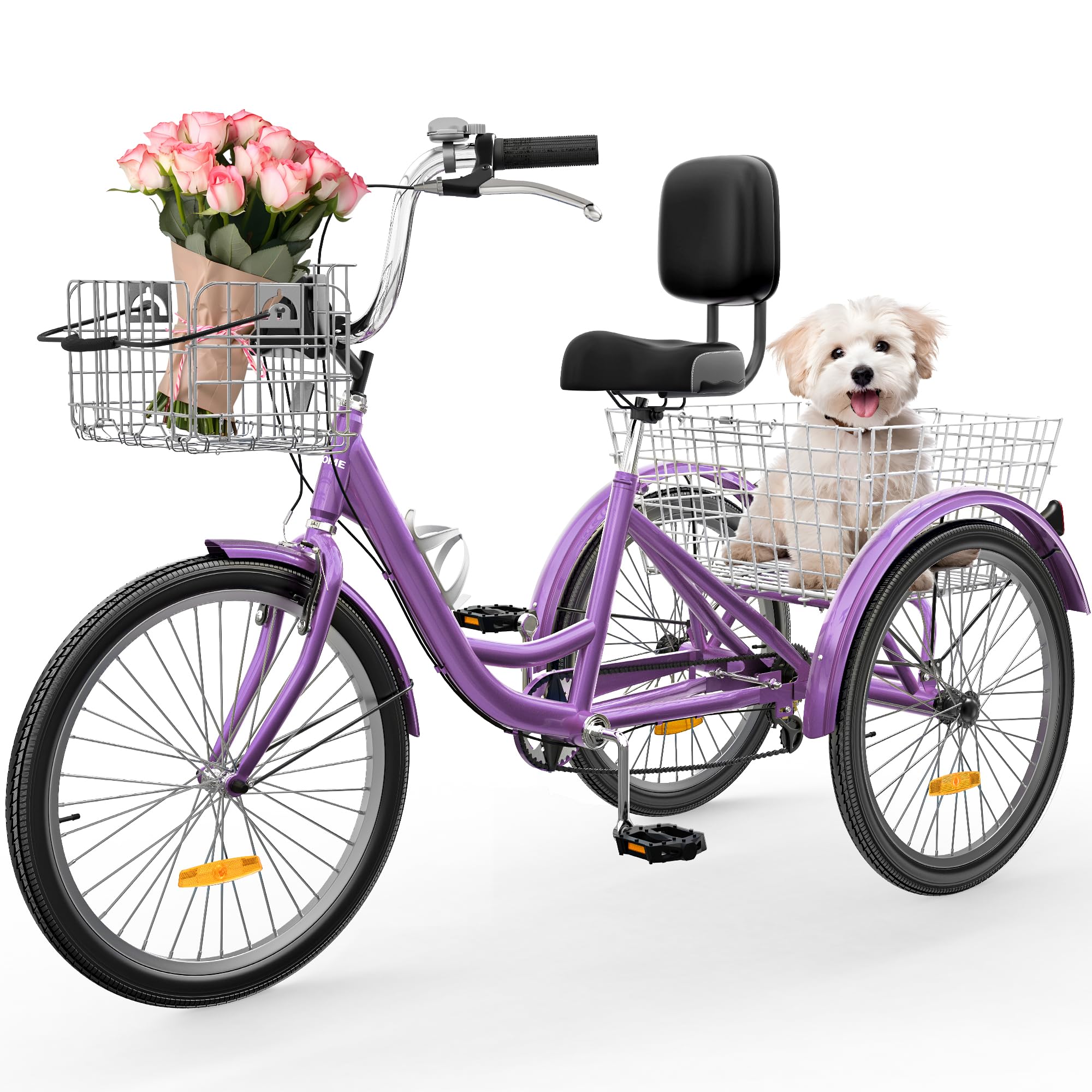 thumbnail image 2 of Bikes For Adults YITAHOME 24" & 26" Beach Cruiser Bike – 7 Speed & Single Speed, Step-Through Frame For Adults, With Fenders Mens Bicycle 2 of 12
