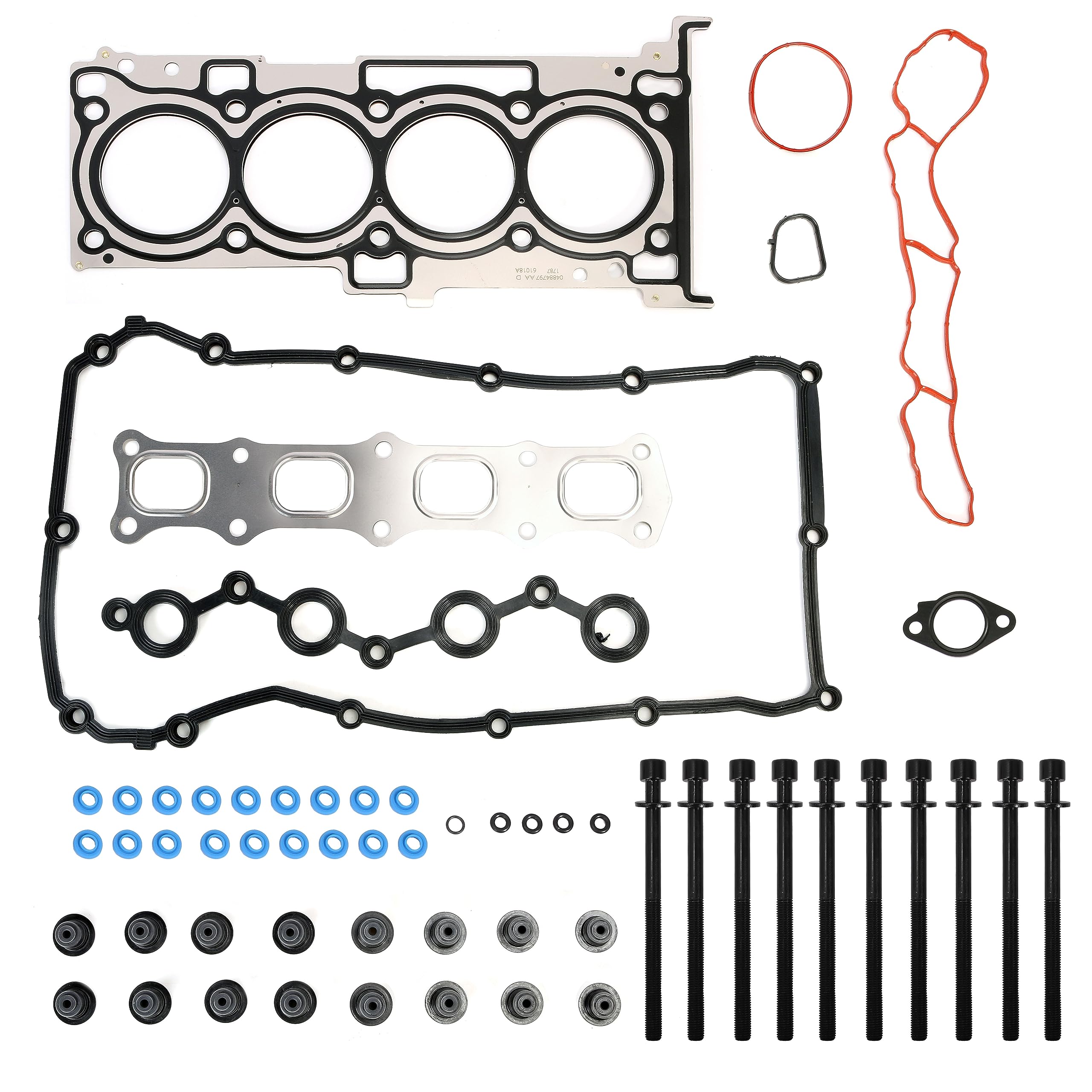 Photo 1 of JAVOUKA Head Gasket Set with Bolts, 2.4L, for Chrysler 200/Sebring 2007-2016, for Dodge Avenger/Journey 2008-2014, for Jeep Compass/Patriot/Compass 2007-2016 2.4L DOHC L4 16V HS26332PT ES72267(57PC)
