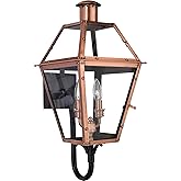 Quoizel Rue De Royal Charleston Outdoor Wall Lantern, 23.5 Inch 2-Light Aged Copper Vintage Wall Sconce, French Country Wall 