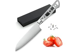 KATSURA Woodworking Project Kit – Small Santoku Knife Blank – 5 Inch – Japanese Premium AUS 10, 3-Layer Forged Steel – Perfect for Woodworkers, Crafters – Classic Style Handle – NO LOGO