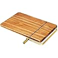 Twine Acacia Cheese Board with Slicer, Cutting cheese Board with Wire Slicer, Wood Cheese Cutting Board, Measures 10" x 7.5"