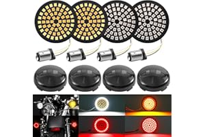 YALTIES 2025 LED Turn Signals 1157, 2" Bullet Blinker Front Rear Led Lights w/ 4 Dark Smoked Lenses Combo Kit Fit for Harley Davidson Road Glide Street Glide Sportster Iron Softail Dyna