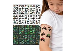 Vehicle Tattoos for Kids (10 Sheets) – Car, Truck & Construction Party Decor Favor, Race Theme Birthday Supplies, Cool Tempor