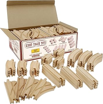 Amazon.com: Wooden Train Track 52 Piece 