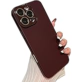 Caseative for iPhone 16 Pro Max Case,Solid Color Full Camera Lens Protection Phone Case (Wine Red)
