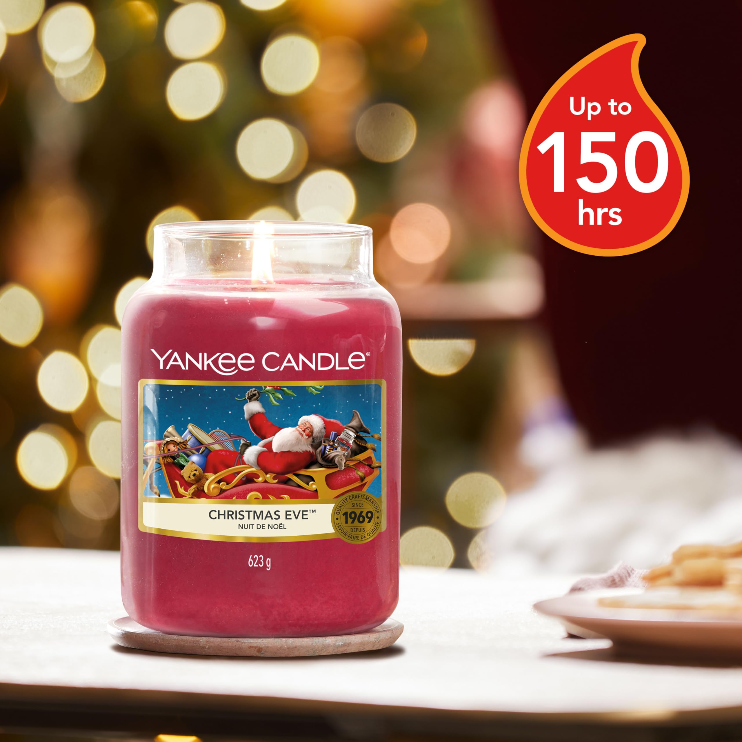 Yankee Candle Duftkerze im Glas (groß) | Christmas Eve | Kerze mit langer Brenndauer bis zu 150 Stunden | Perfekte Geschenke für Frauen 3