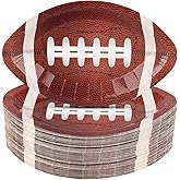 AVONO 100PCS Football Party Paper Plates, Disposable Football Shaped Plates, Perfect for Super Bowl Game Day Birthday Party Supplies Decorations