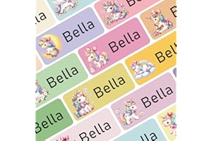 100 Personalized Stickers Name Labels for Kids School, Waterproof Name Clothing Labels for Kids Stuff Daycare Custom Name Sti