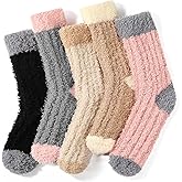 Premillow Fuzzy Socks for Women, Winter Warm & Cozy Fluffy Socks Womens Ultra Soft Sleeping Slipper Sock for Women Gifts