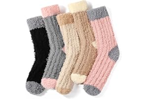 Premillow Fuzzy Socks for Women, Winter Warm & Cozy Fluffy Socks Womens Ultra Soft Sleeping Slipper Sock for Women Gifts