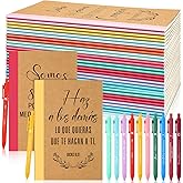 Maitys 80 Pcs Easter Spanish Christian Gift Regalos Cristianos En Español Regalos Para Religious Notebook Bible Verse Pen Inspirational Prayer Journal for Women Men Church Sunday School (Bright)