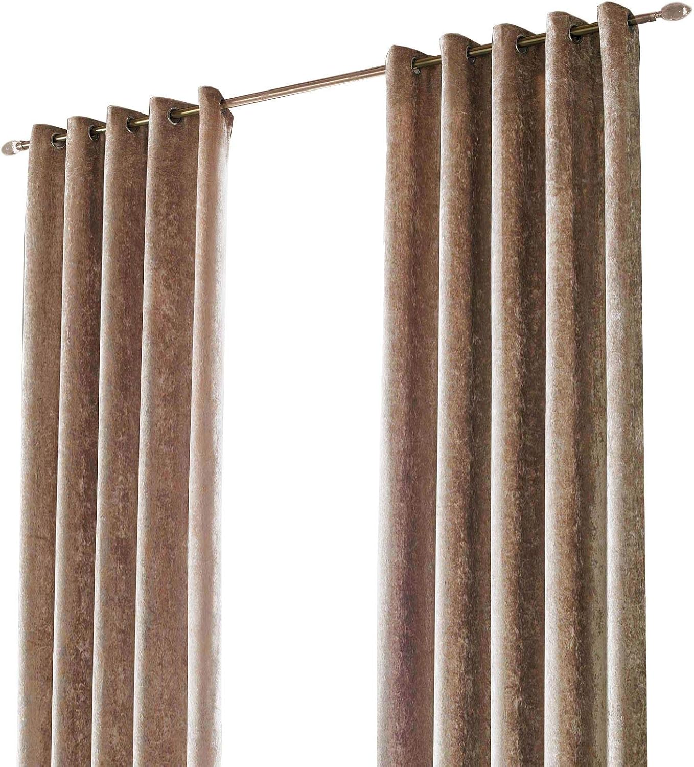 Sienna Crushed Velvet Curtain Eyelet Ring Top Pair of Fully Lined Curtains