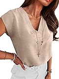 ANRABESS Women Tops Cap Sleeve Textured Dressy