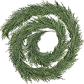 Tulvend 16FT Christmas Pine Garland - Real Touch Green Garland - Artificial Realistic Cedar Garlands for Mantel, Staircase, Tabletop - Indoor Outdoor Winter Christmas Decor