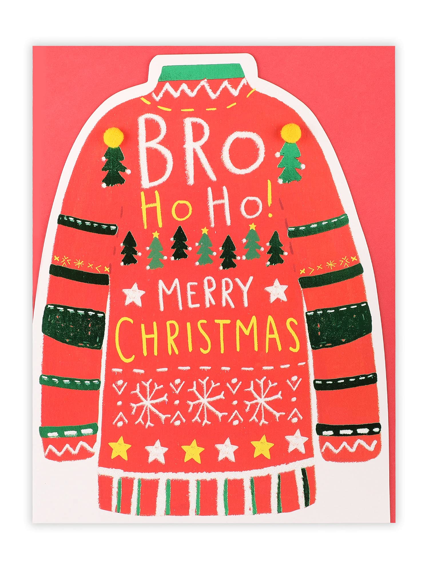 Clintons: Bro Christmas Jumper Christmas Card, Bro Xmas Card, Christmas Card Bro Ho Ho, Multi-Colour, 155 x 201, 1181304