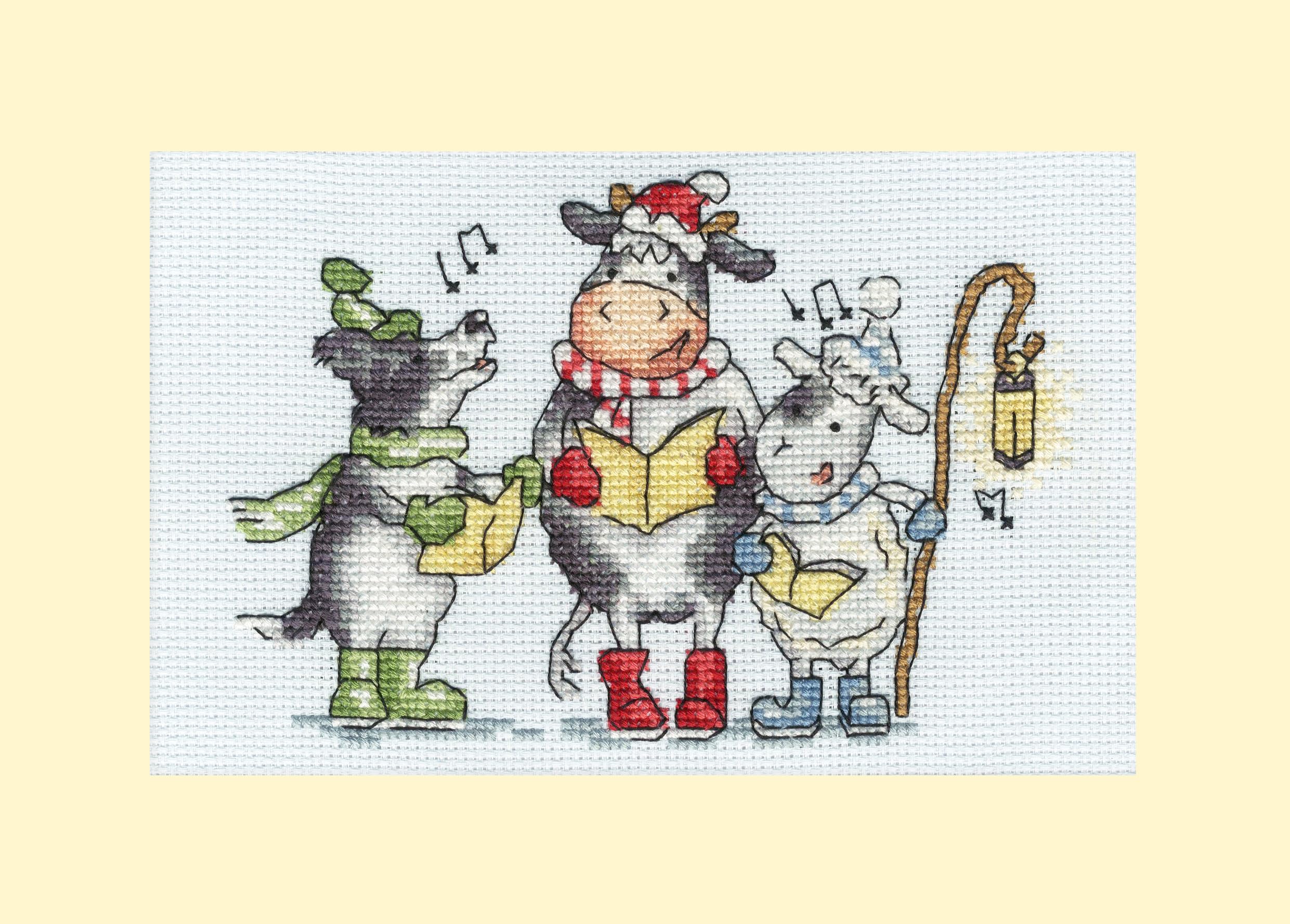 Bothy Threads Counted Cross Stitch Christmas Card Kit - Woof, Moo, Baa!