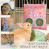 UPINS 3 Hay Bag for Rabbits 2-Hole Hanging Hay Feeder (Dark Color) view 4