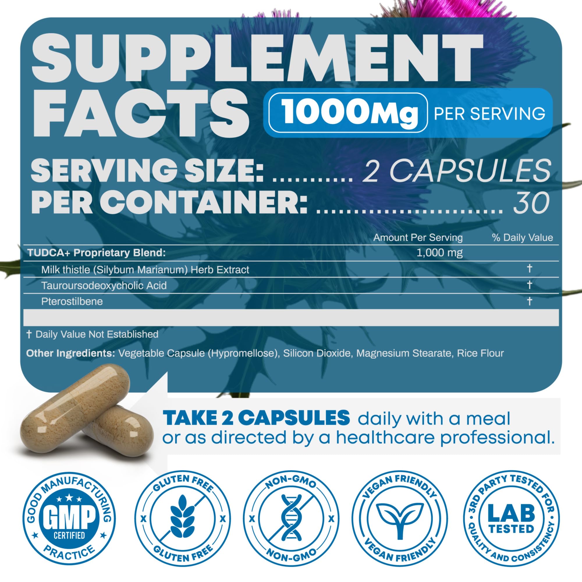 Peak Revival-X TUDCA+ 1000mg Bile Salt Supplement for Liver Support, Detoxification, Digestive Health, and Skin Health - Made in The USA (60 Vegan Capsules)
