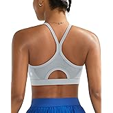 RUNNING GIRL Sports Bra for Women,Y Back Molded Cup Medium Impact Sports Bras with Sewn in Pads