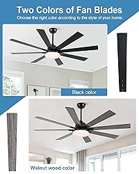 POCHFAN 62 inch Ceiling Fans with Lights and Remote