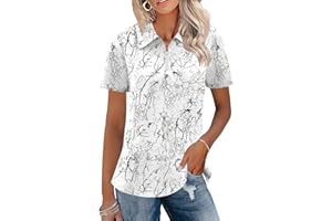 LUYAA Womens Golf Shirt Summer 1/4 Zip up Polo Shirts for Women Short Sleeve Moisture Wicking Gym Workout Tops