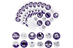Ercadio 10 Pack 2024 Graduation Stickers Purple Class of 2024 Round Label Stickers 2024 Congrats Grad Adhesive Stickers Graduation Sealing Decal for Candy Bag Gifts Wrapping Grad Party Decor Supplies