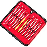 Premium Set of 12 Stainless Steel Precision Micro Probe Set Combo-Straight, Single, Short Double, Long Double, Triple and Hoo