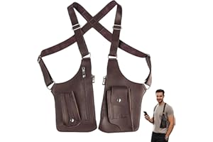 BIFENGSHUNCAI Double Shoulder Armpit Bag for Men, Anti-Theft Hidden Adjustable Strap Holster, Water Resistant Crossbody Pack