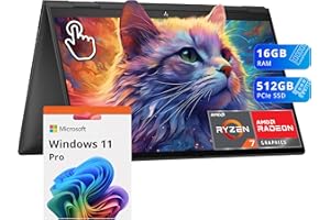 HP Envy X360 2-in-1 15.6" FHD Touchscreen Laptop, AMD Ryzen 7 7730U, 16GB LPDDR4x RAM, 512GB PCIe SSD, Backlit Keyboard, AMD 