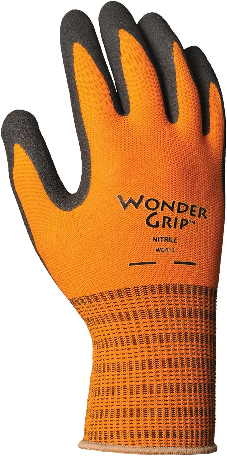 LFSWG510L Extra Tough Insulated Seamless Polyester Knit Textured Double-Coated Nitrile Palm Work Gloves, Large