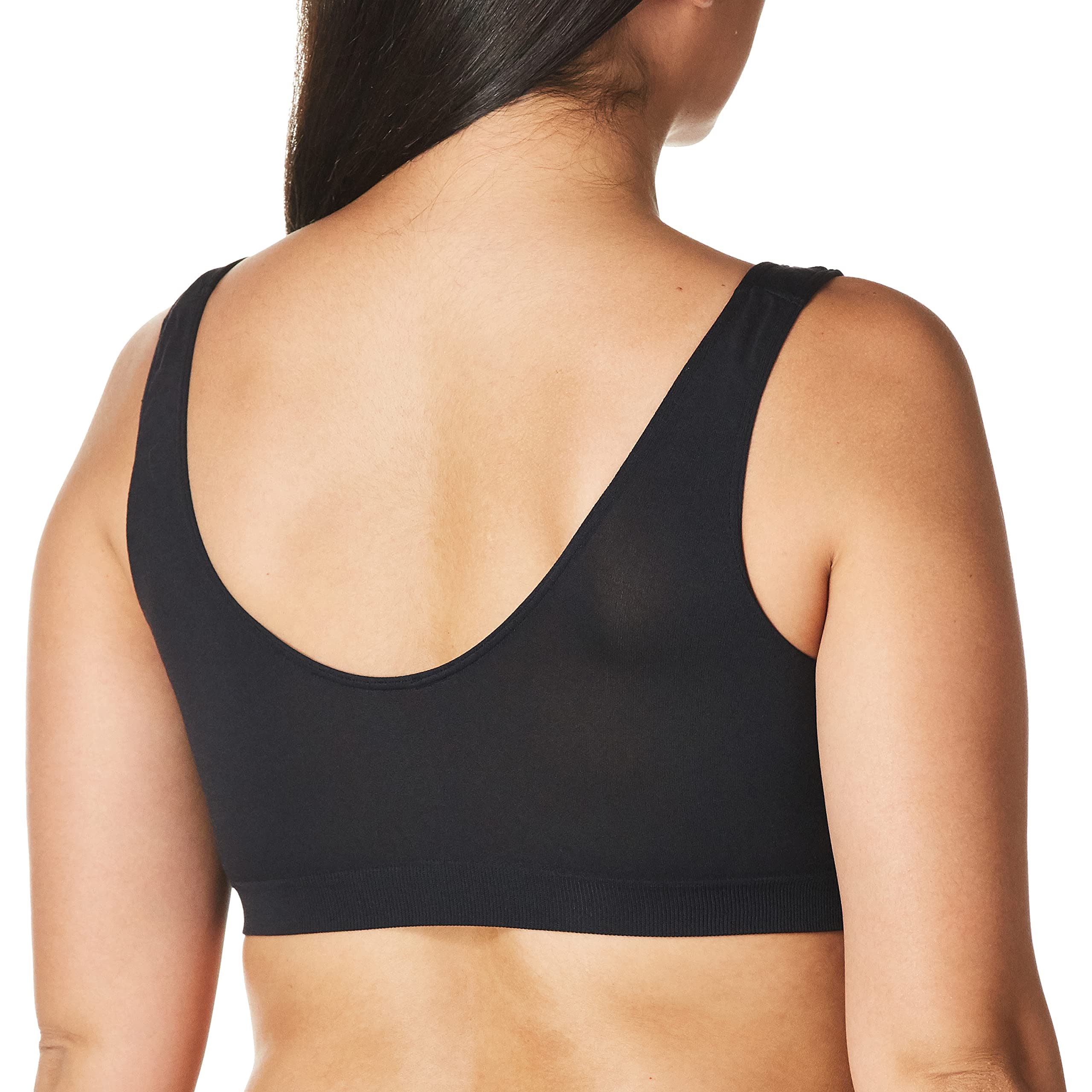 Bali Women's Microfiber Bralette Pack, Comfort Revolution Seamless T-Shirt Bra, Crop Top Bralette, 2-Pack